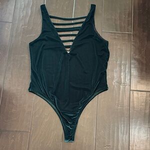 New Velvet Strappy Thong Bodysuit Size M